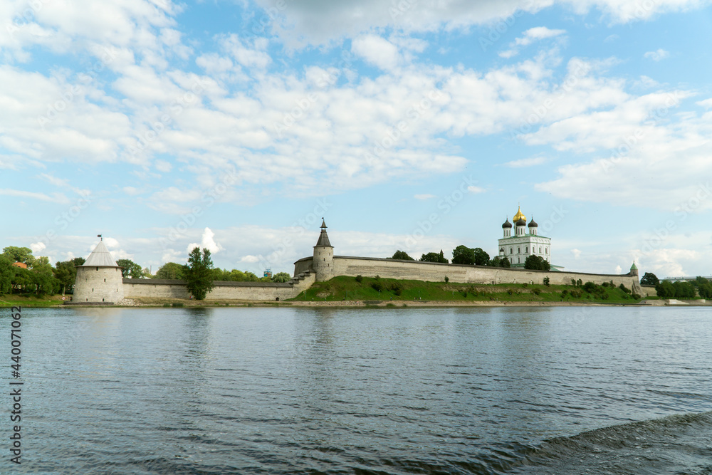 view of the pskov Kremlin in summer