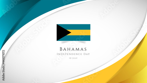 Abstract independence day of Bahamas country banner with elegant 3D background