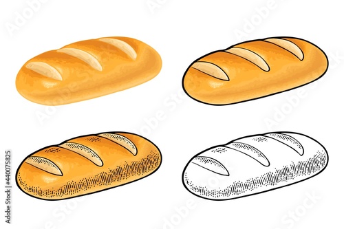 Loaf of bread. Vector color realistic illustration
