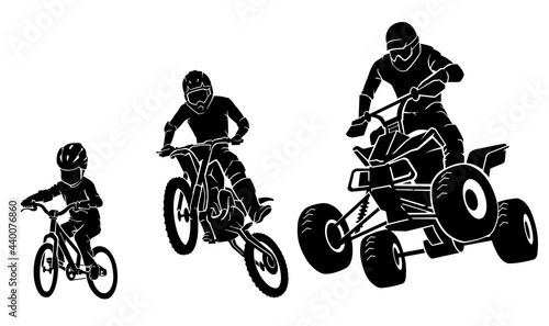 Adventure Ride Evolution, Bicycle, Motocross and ATV mid air