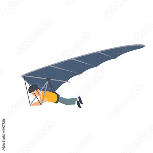 Hang glider. Paragliding flight, vector illustration