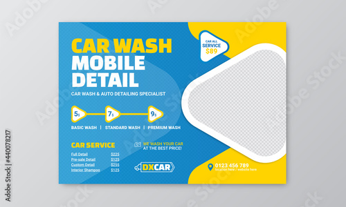 Car Wash flyer Or Car Repair Banner Cover Design	.