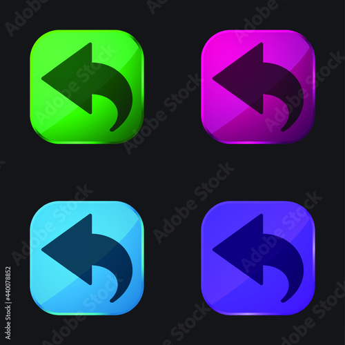 Free Download Back four color glass button icon - GFXLoad