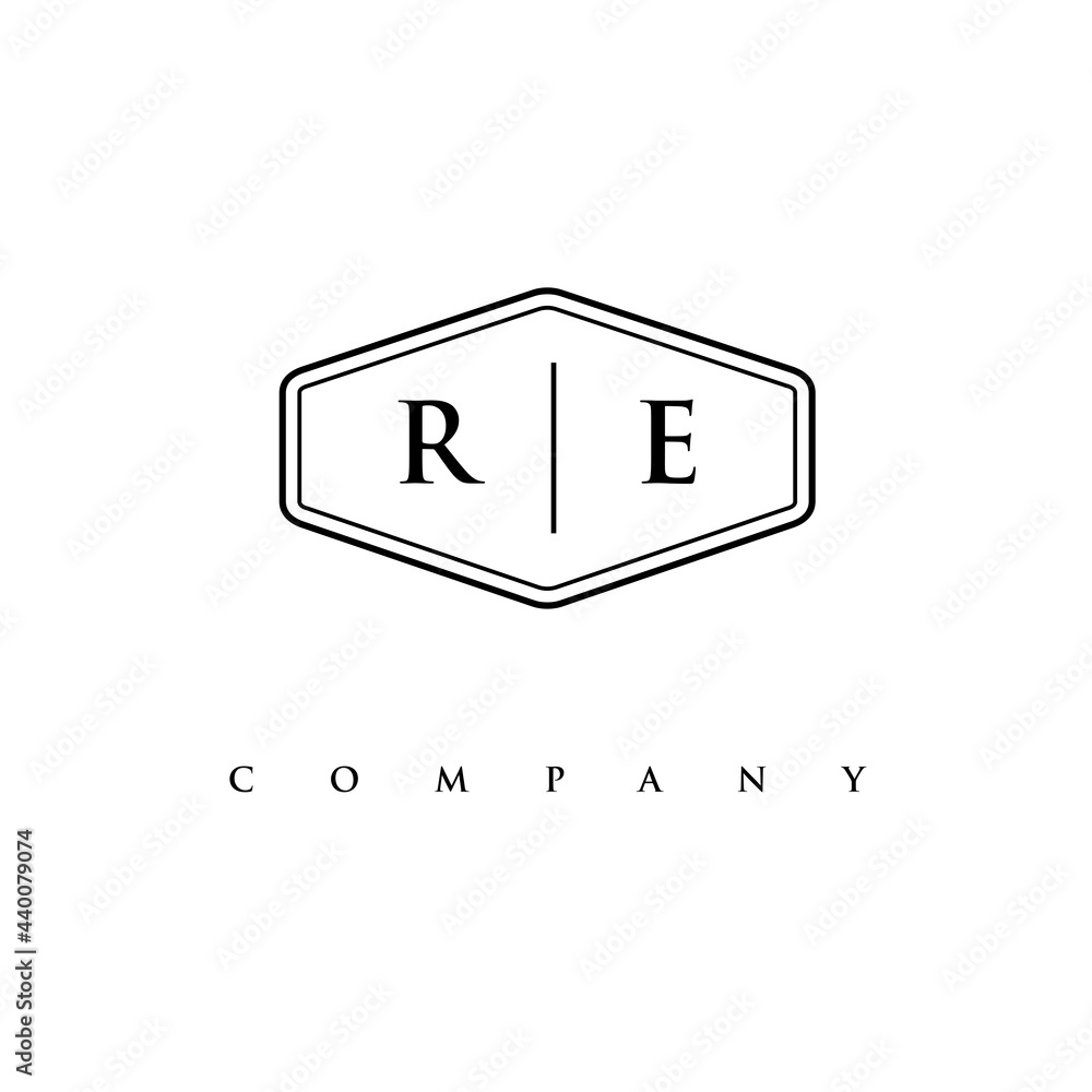 initial RE logo design vector initial RE logo design vector