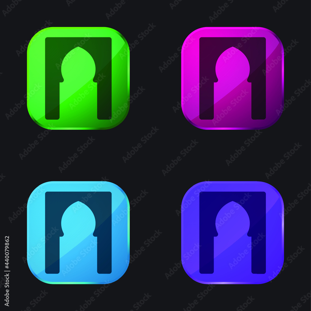 Accountant four color glass button icon Accountant four color glass button icon