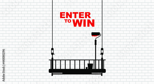 enter to win sign on white background	