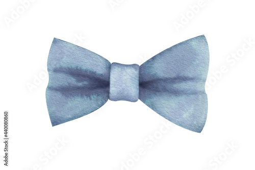blue watercolor bow tie clipart on a white background. postcard, poster for children's room or print for fabric