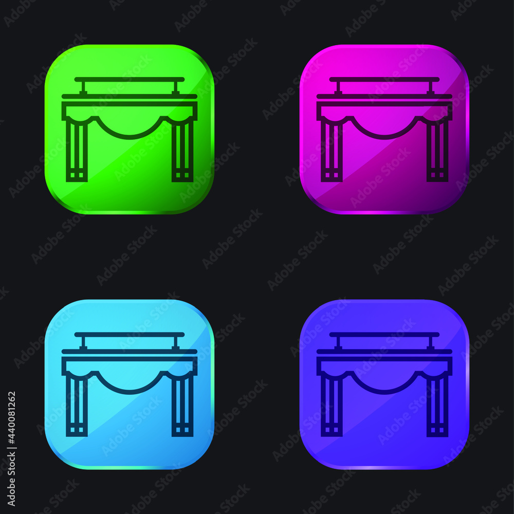 Big Bambalina four color glass button icon Big Bambalina four color glass button icon