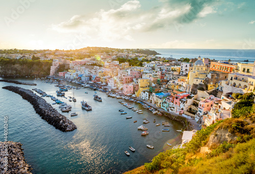 Corricella fishermen's village on Procida island, Italy