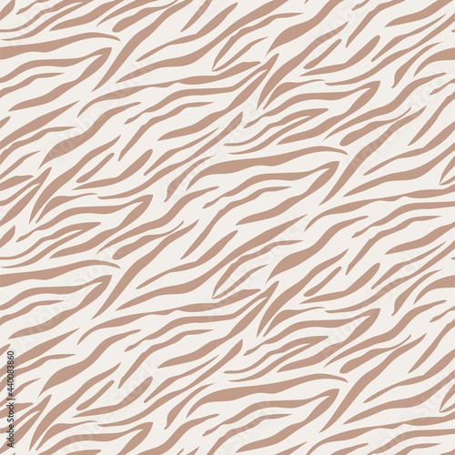Zebra seamless stripes pattern texture illustration. Beige colors