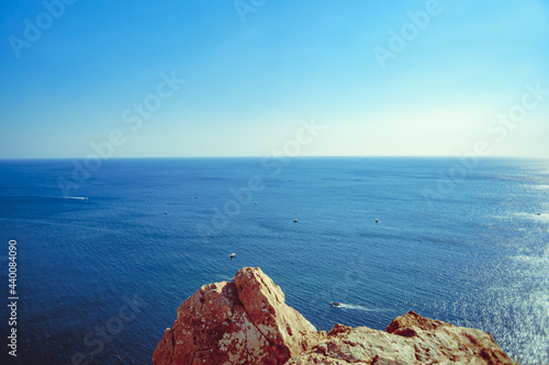 sea view in high mountain photo