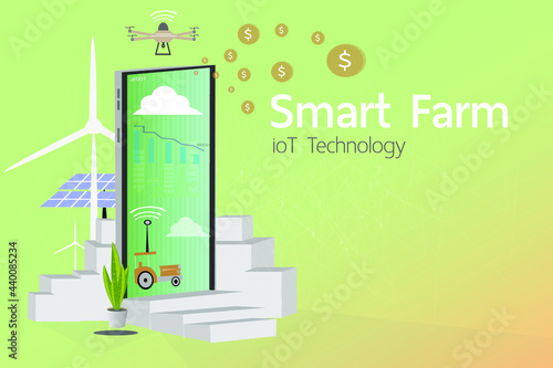 intelligent technology business assistant Smart Farm In Vector Format