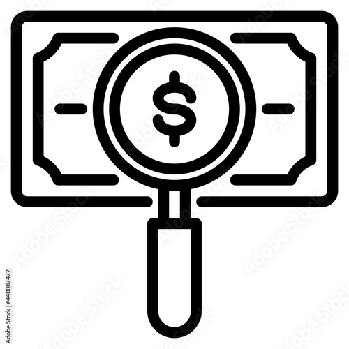 Search money outline style icon