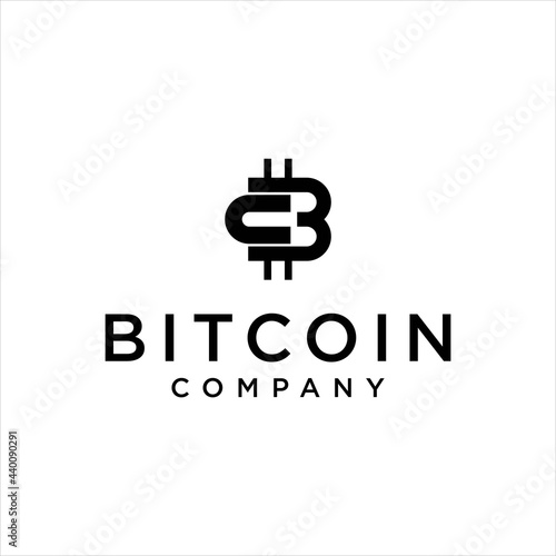 bitcoin crypto currency logo,BC CB letter with digital concept vector