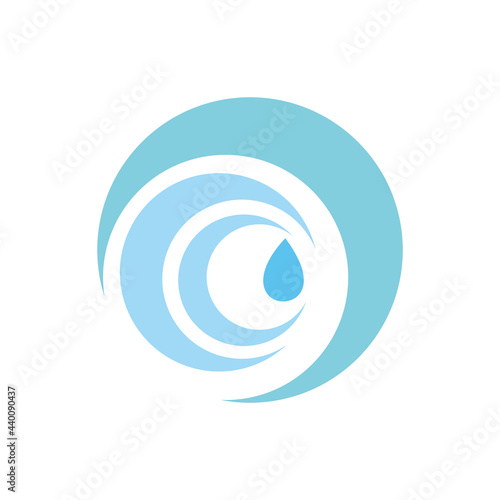 Water wave vector icon logo design