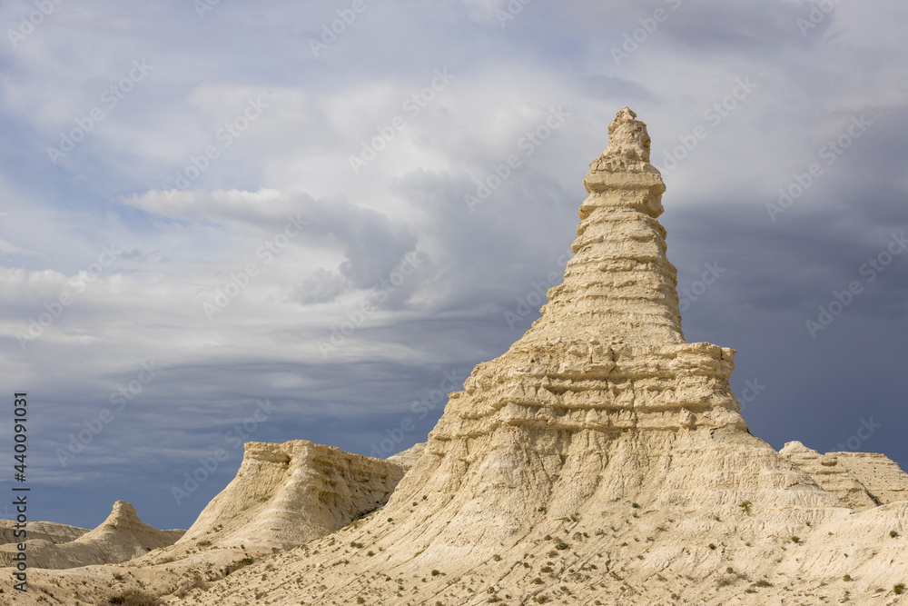 The limestone plateau of Akkergeshen (or Akkegershin) in Atyrau region, Kazakhstan.