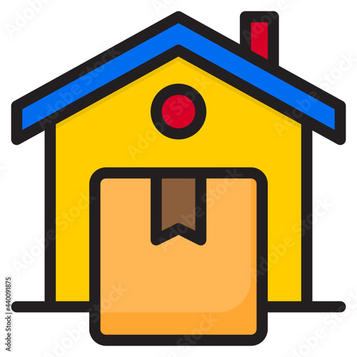 Home delivery color line style icon