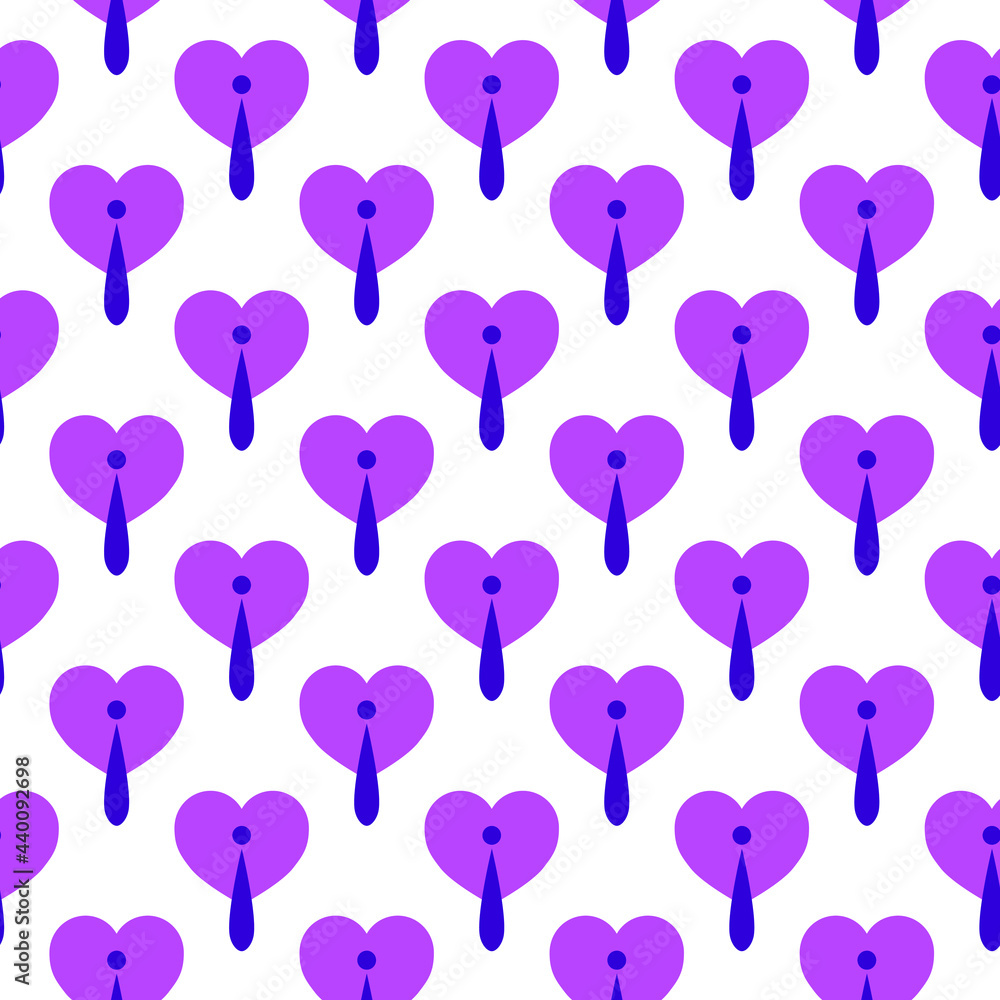 Seamless hearts with ties pattern design
