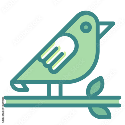 bird blue line icon