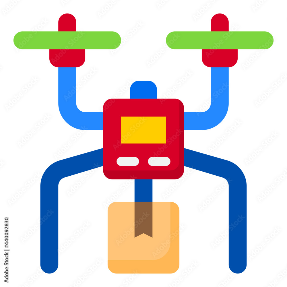 Drone delivery flat style icon Drone delivery flat style icon
