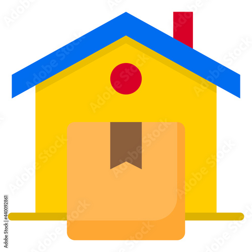 Home delivery flat style icon