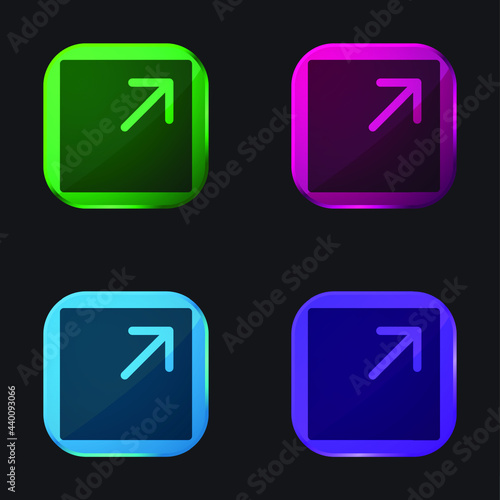 Free Download Arrow four color glass button icon - GFXLoad