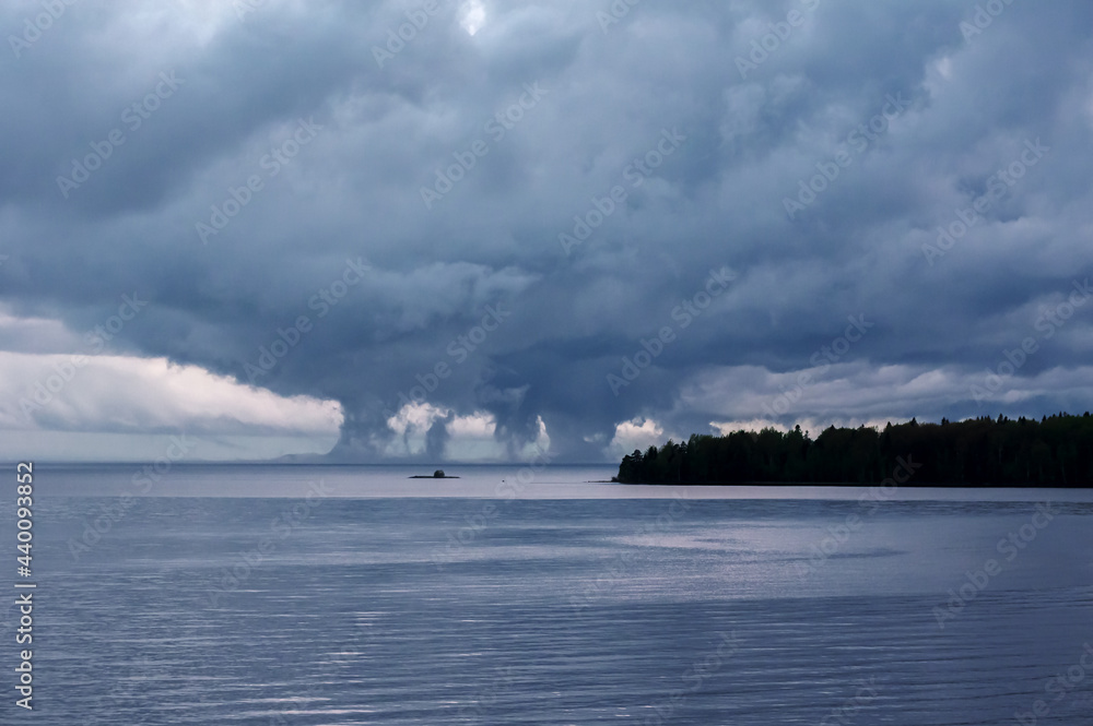 Storm over the Islands.
Onega Lake. Republic of Karelia, Medvezhiegorsk region. Russia.
