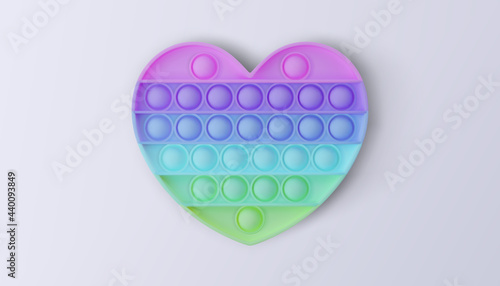 New popular sensory anti-stress toy - Pop it. Isolated on a white background. Realistic vector 3D illustration