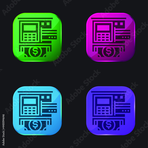 Atm four color glass button icon