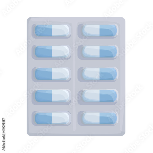oval pills capsules in packaging isolated on white background. drug mock-up. advertising of medicines. first aid kit. vector flat.