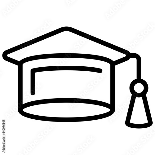 Academic cap icon, vector design of mortarboard