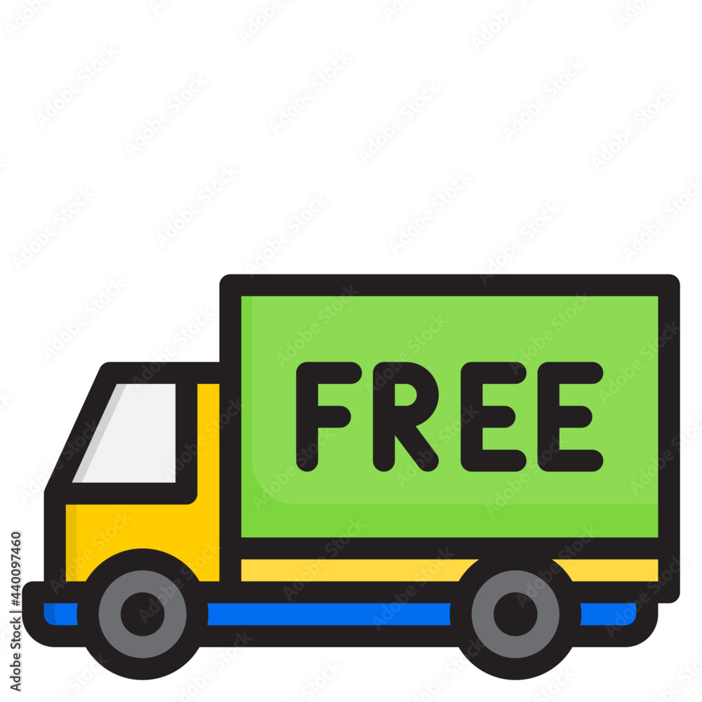 Free delivery color line style icon Free delivery color line style icon