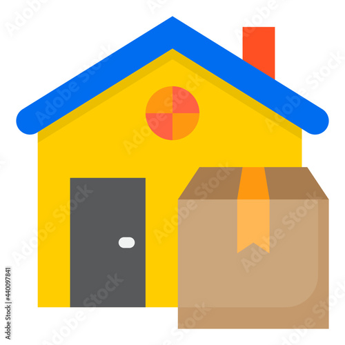 Home delivery flat style icon