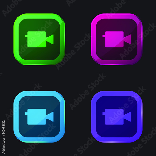 Apple four color glass button icon