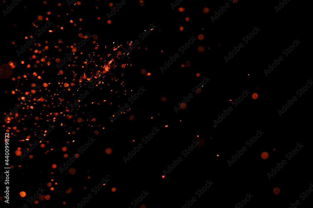 sparks of fire on black background sparks of fire on black background