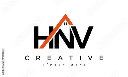 HNV letters real estate construction logo vector photo