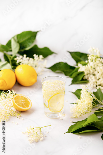 Homemade elderflower lemonade by old fashioned recipe