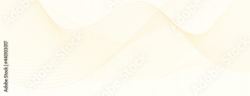 Light yellow watermark. Waves of subtle lines. Net pattern, guilloche. Flowing squiggle curve. Vector modern background. Abstract design for cheque, banner, gift card, certificate, landing page. EPS10