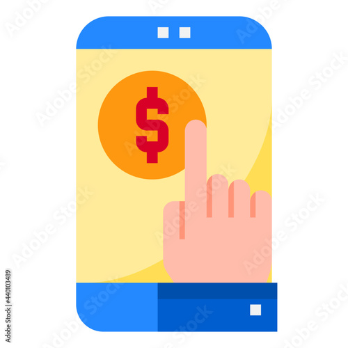 Pay per click flat style icon