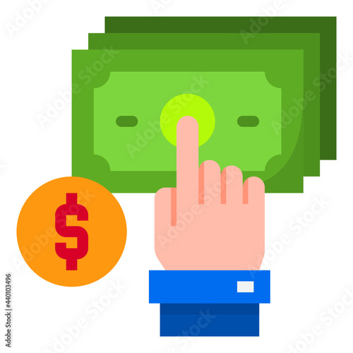 Pay per click flat style icon
