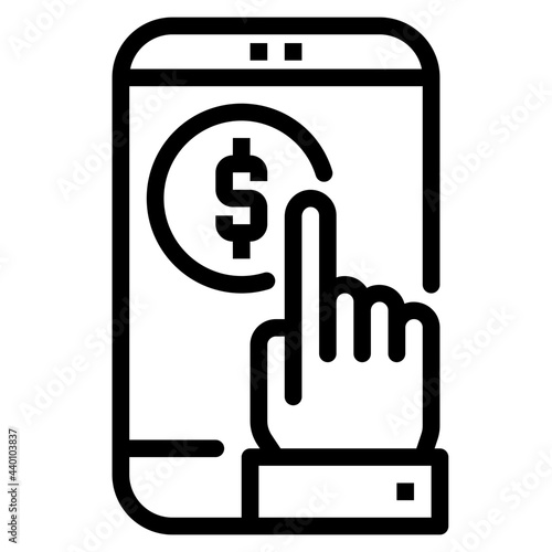 Pay per click outline style icon