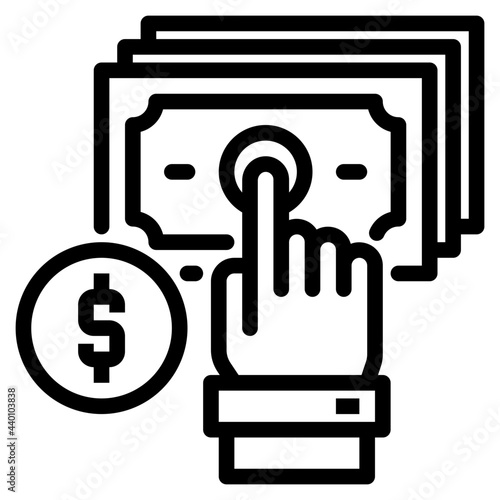 Pay per click outline style icon