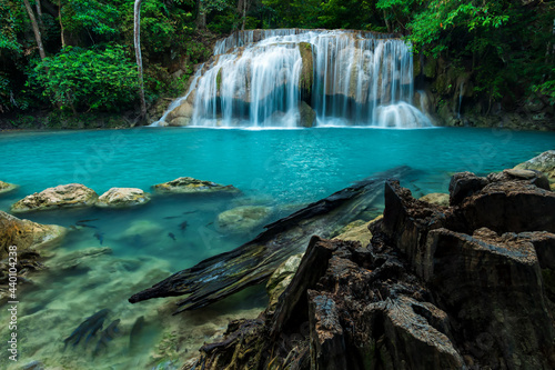 Beautiful deep forest waterfall in Thailand