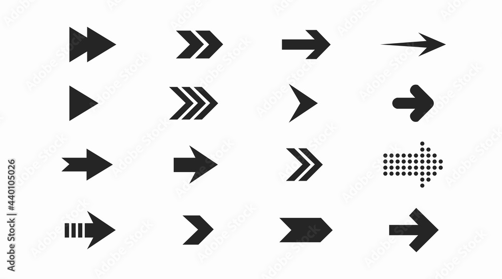 Arrow icon vector set. Vector isolated illustration Arrow icon vector set. Vector isolated illustration