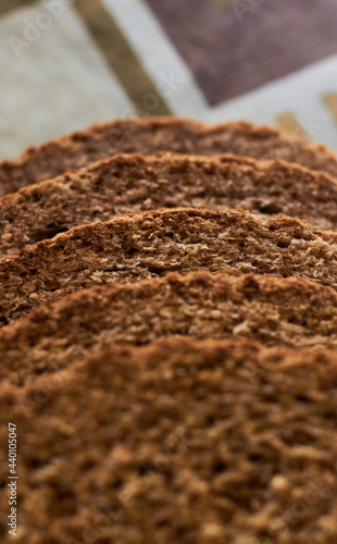 Wholemeal bread over other wholemeal bread