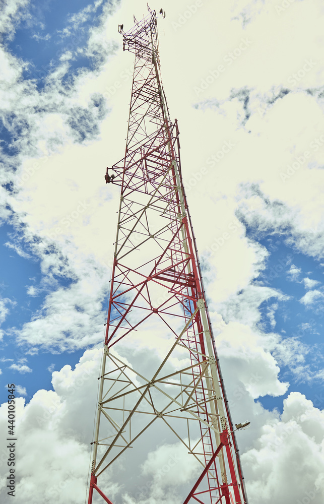 A light antenna with many clouds A light antenna with many clouds