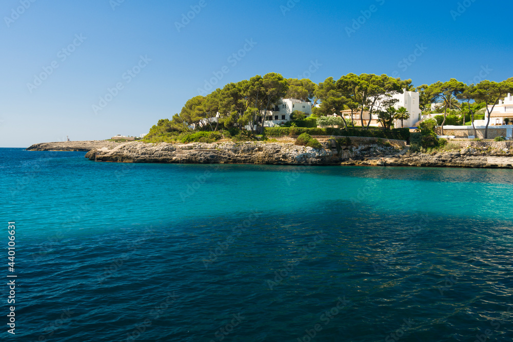 Cliffs on Cala D'Or beach on Mallorca island in Spain