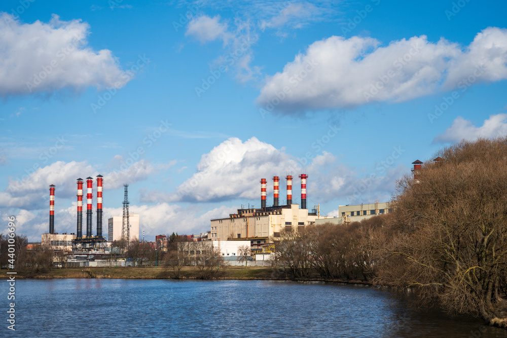 Naklejka premium A view on the old power station in Minsk city of Belarus