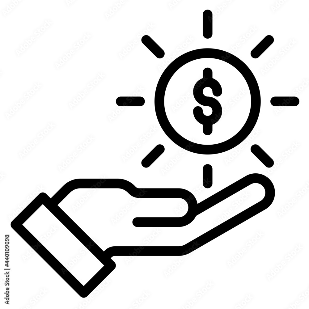 Money outline style icon Money outline style icon