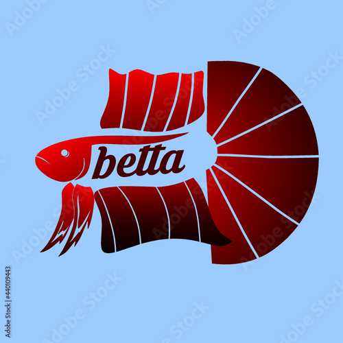 Illustration vector graphic of logo Betta fish red color good for logo community and other 